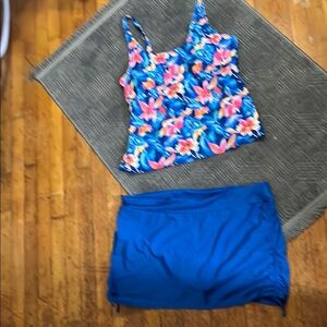 Floral Blue Swim Set